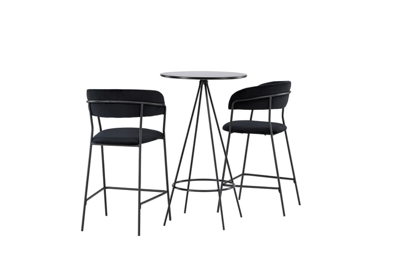 Bistro Spisegruppe 60 cm Rund med 2 Lui Stoler - Sort - Møbler - Bord - Spisegrupper