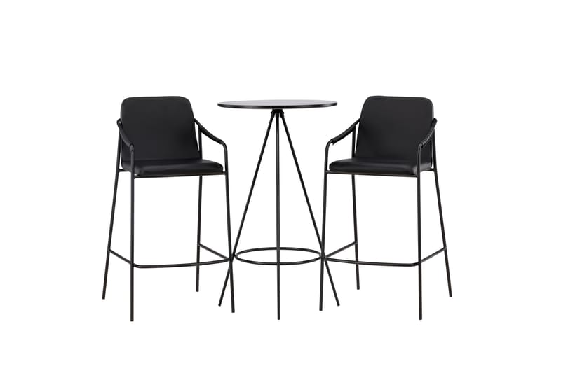 Bistro Spisegruppe 60 cm Rund med 2 Tvista Stoler - Sort - Møbler - Bord - Spisegrupper