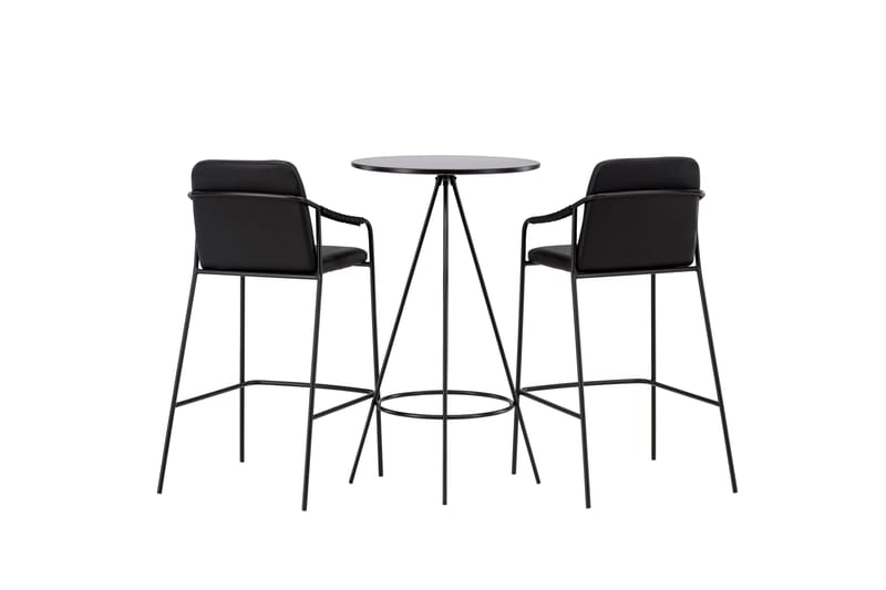 Bistro Spisegruppe 60 cm Rund med 2 Tvista Stoler - Sort - Møbler - Bord - Spisegrupper