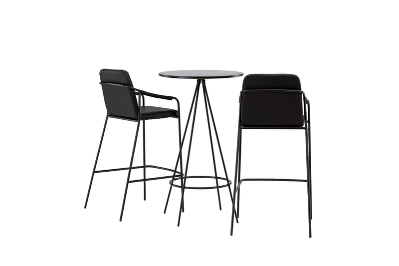 Bistro Spisegruppe 60 cm Rund med 2 Tvista Stoler - Sort - Møbler - Bord - Spisegrupper