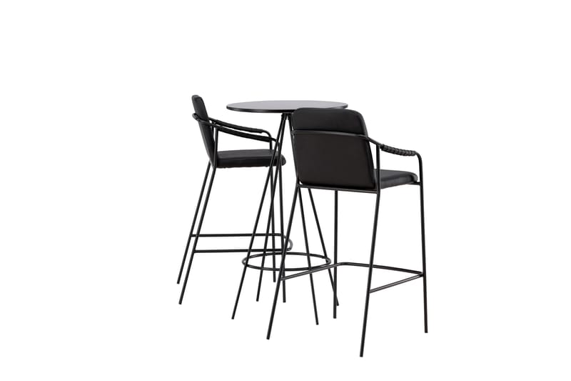 Bistro Spisegruppe 60 cm Rund med 2 Tvista Stoler - Sort - Møbler - Bord - Spisegrupper