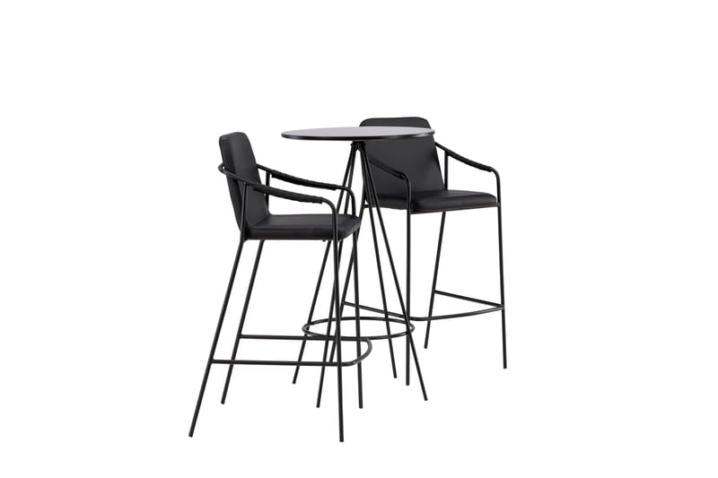 Bistro Spisegruppe 60 cm Rund med 2 Tvista Stoler - Sort - Møbler - Bord - Spisegrupper