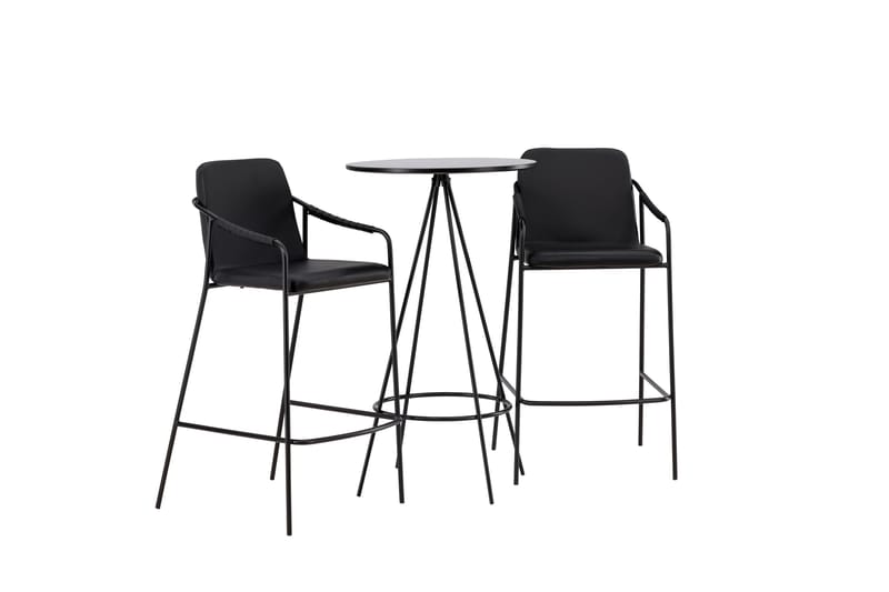 Bistro Spisegruppe 60 cm Rund med 2 Tvista Stoler - Sort - Møbler - Bord - Spisegrupper