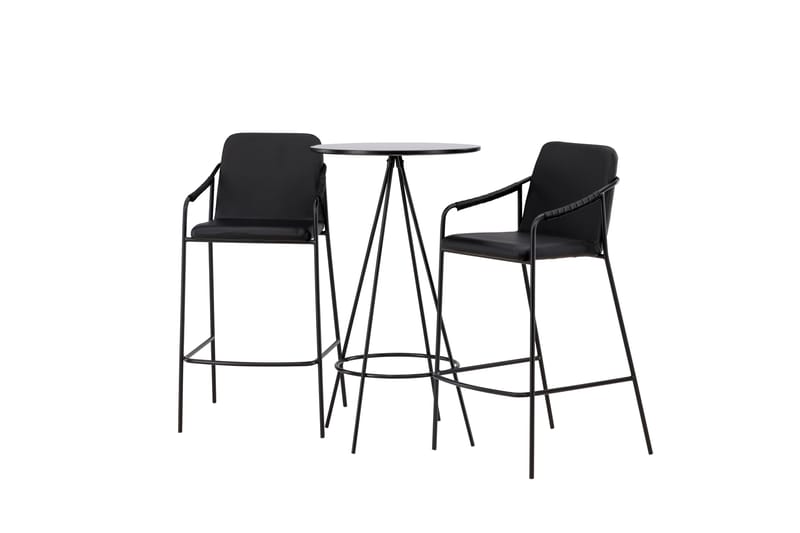 Bistro Spisegruppe 60 cm Rund med 2 Tvista Stoler - Sort - Møbler - Bord - Spisegrupper