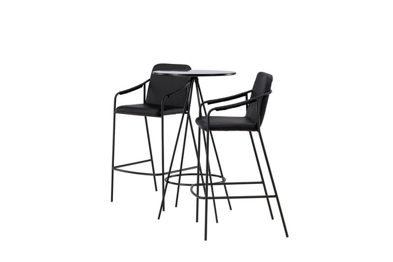 Bistro Spisegruppe 60 cm Rund med 2 Tvista Stoler - Sort - Møbler - Bord - Spisegrupper