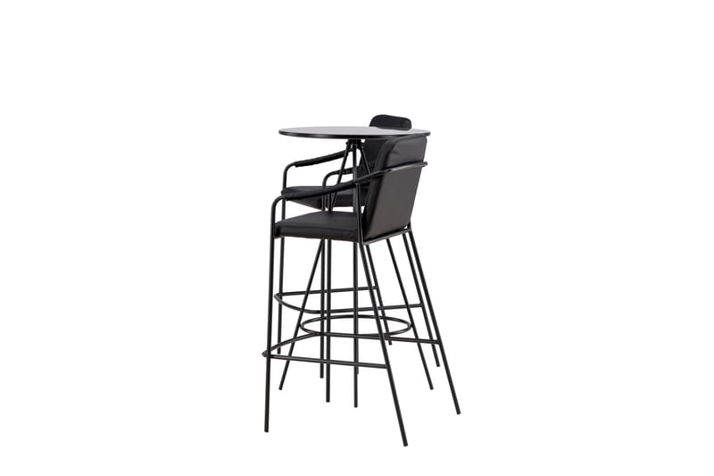 Bistro Spisegruppe 60 cm Rund med 2 Tvista Stoler - Sort - Møbler - Bord - Spisegrupper