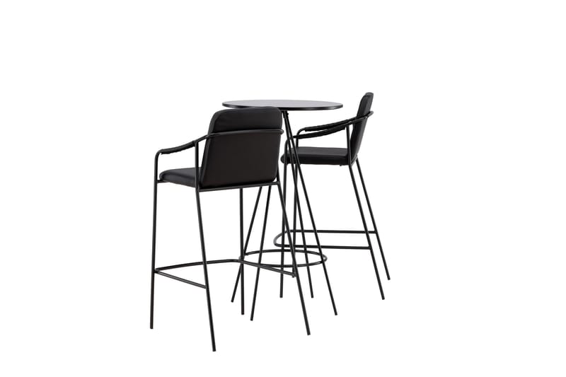 Bistro Spisegruppe 60 cm Rund med 2 Tvista Stoler - Sort - Møbler - Bord - Spisegrupper