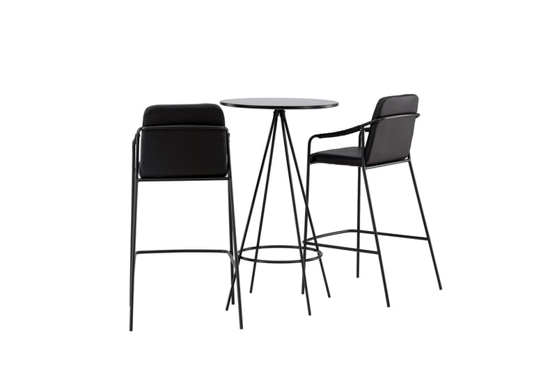 Bistro Spisegruppe 60 cm Rund med 2 Tvista Stoler - Sort - Møbler - Bord - Spisegrupper