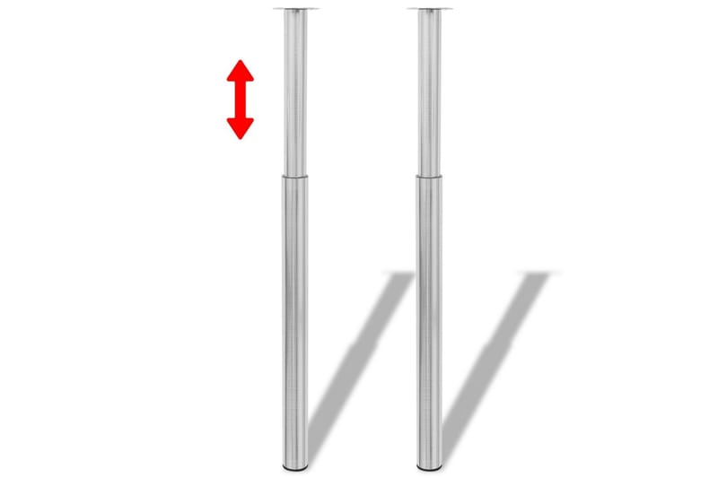 Teleskopiske bordben 4 stk børstet nikkel 710 mm-1100 mm - Møbler - Bord - Bordtilbehør - Bordben