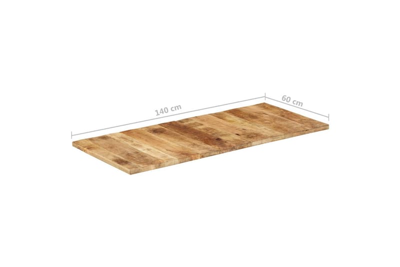 Bordplate 140x60x(2,5-2,7) cm grovt mangotre - Brun - Møbler - Bord - Bordtilbehør - Bordplate