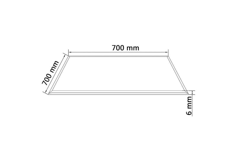 Bordplate Herdet Glass Firkantet 700x700 mm - Møbler - Bord - Bordtilbehør - Bordplate