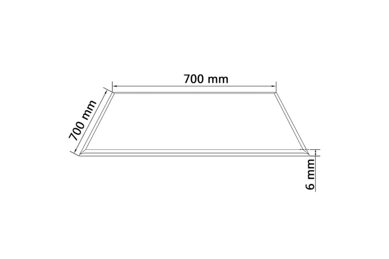 Bordplate herdet glass kvadratisk 700x700 mm - Møbler - Bord - Bordtilbehør - Bordplate