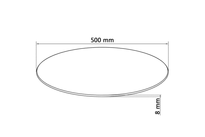 Bordplate herdet glass rund 500 mm - Møbler - Bord - Bordtilbehør - Bordplate