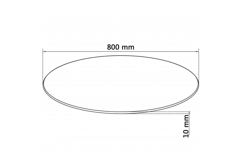 Bordplate Herdet Glass Rund 800 mm - Møbler - Bord - Bordtilbehør - Bordplate