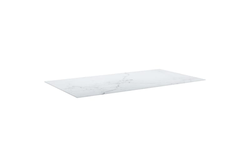 Bordplate hvit 120x65 cm 8 mm herdet glass med marmor design - Hvit - Møbler - Bord - Bordtilbehør - Bordplate