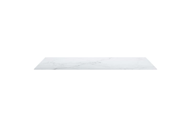 Bordplate hvit 120x65 cm 8 mm herdet glass med marmor design - Hvit - Møbler - Bord - Bordtilbehør - Bordplate