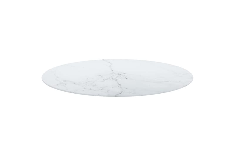 Bordplate hvit 90x1 cm herdet glass med marmor design - Hvit - Møbler - Bord - Bordtilbehør - Bordplate