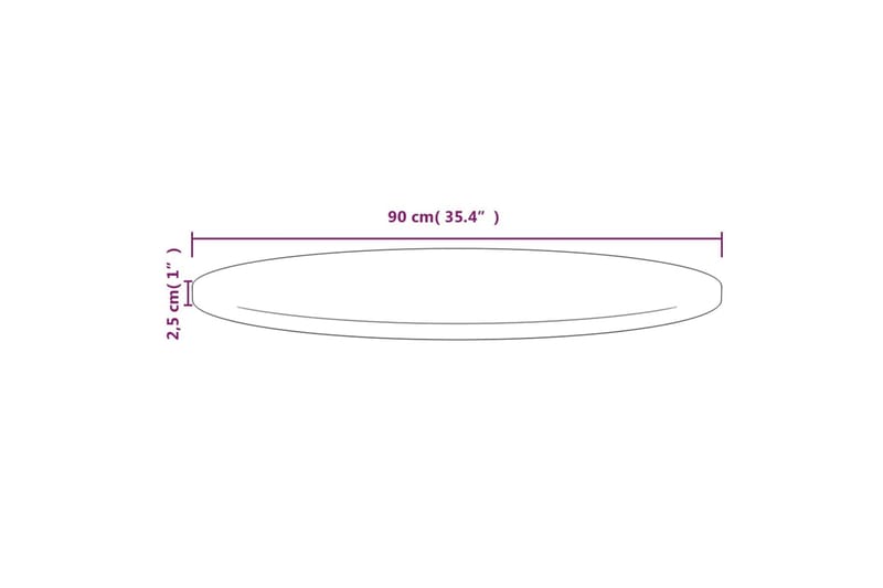 Bordplate hvit 90x2,5 cm heltre furu - Hvit - Møbler - Bord - Bordtilbehør - Bordplate