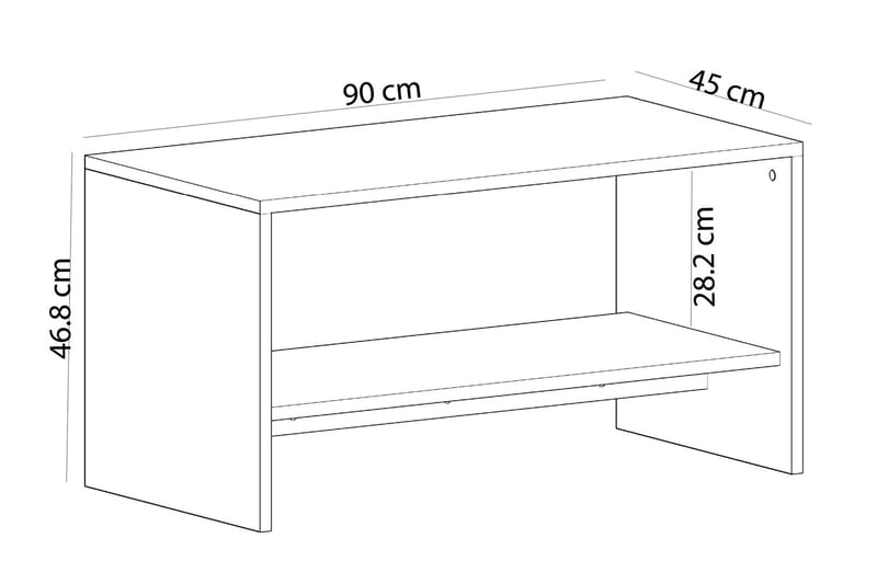 Bozdogan Sofabord 90 cm - Hvit - Møbler - Bord - Sofabord