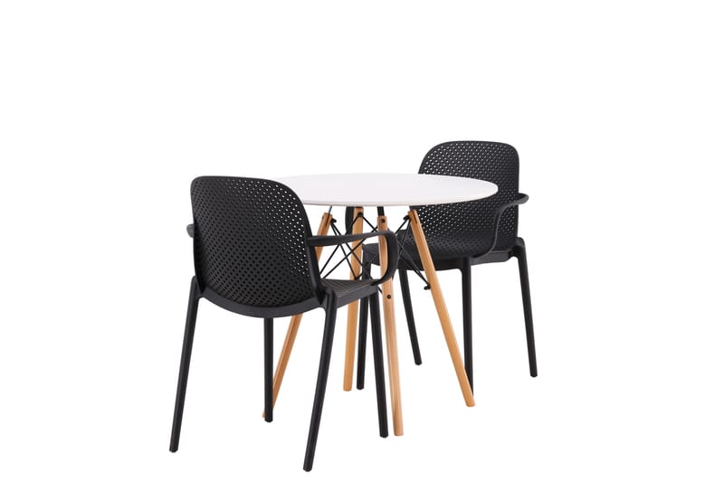 Danburi Spisegruppe 60 cm Rund med 2 Baltio Stoler - Svart - Møbler - Bord - Spisegrupper