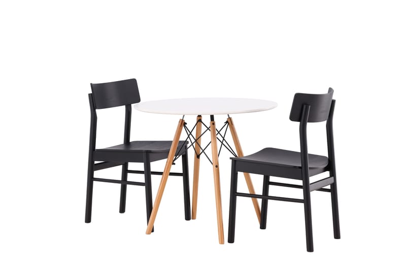 Danburi Spisegruppe 60 cm Rund med 2 Montros Stoler - Sort - Møbler - Bord - Spisegrupper