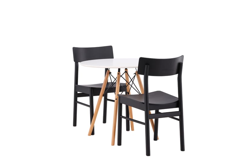 Danburi Spisegruppe 60 cm Rund med 2 Montros Stoler - Sort - Møbler - Bord - Spisegrupper