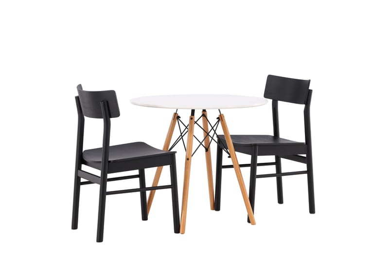 Danburi Spisegruppe 60 cm Rund med 2 Montros Stoler - Sort - Møbler - Bord - Spisegrupper