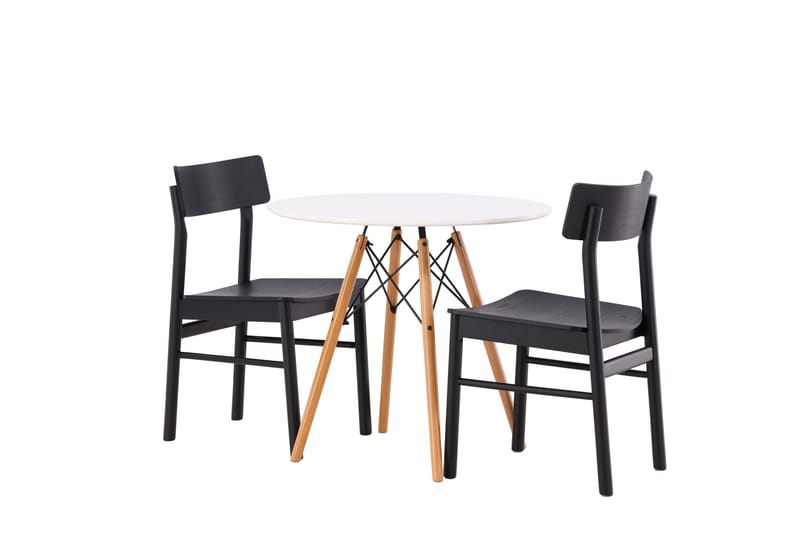 Danburi Spisegruppe 60 cm Rund med 2 Montros Stoler - Sort - Møbler - Bord - Spisegrupper