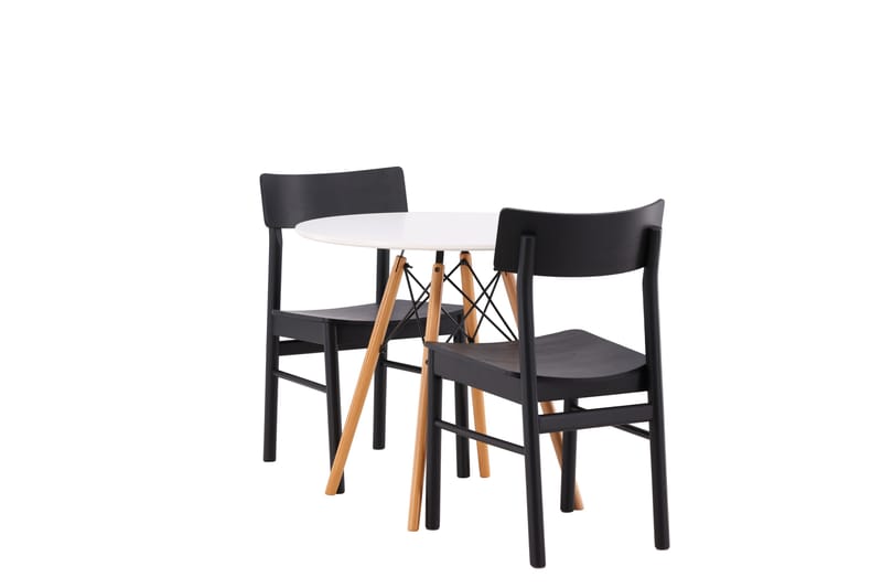 Danburi Spisegruppe 60 cm Rund med 2 Montros Stoler - Sort - Møbler - Bord - Spisegrupper