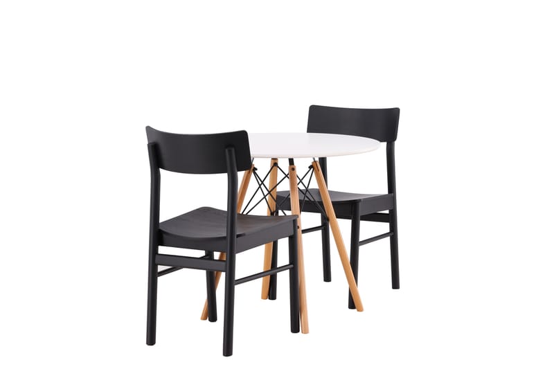 Danburi Spisegruppe 60 cm Rund med 2 Montros Stoler - Sort - Møbler - Bord - Spisegrupper