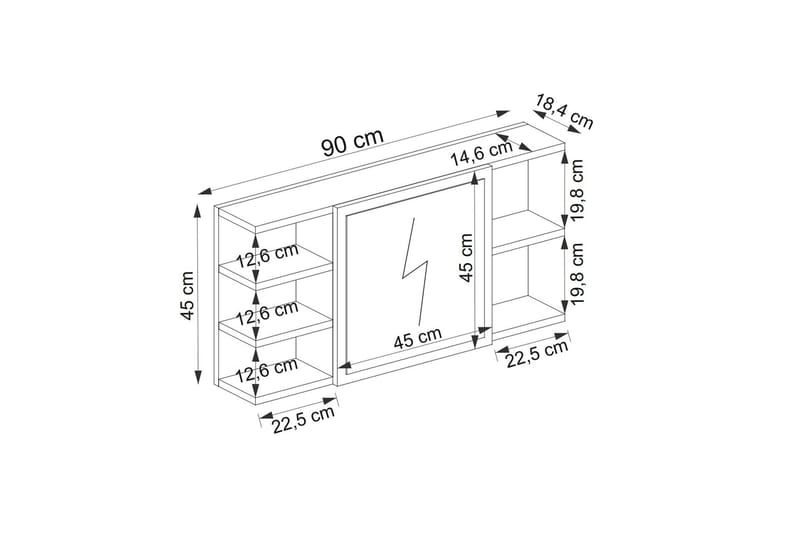 Edilberta Sminkebord 90 cm - Antrasitt - Møbler - Bord - Sminkebord & toalettbord