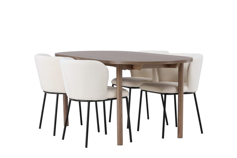 Edina Spisegruppe 180 cm Oval med 4 Edina Stoler - Natur - Møbler - Bord - Spisegrupper