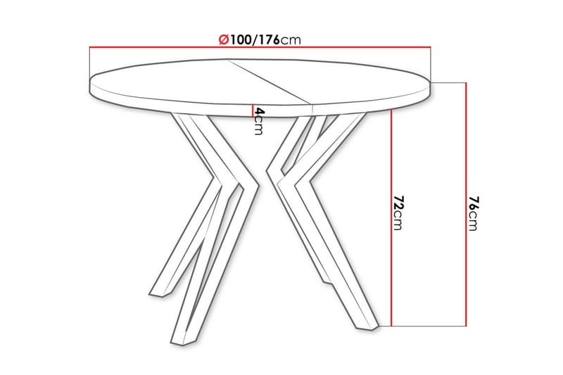 Elan Spisebord 176 cm - Svart/Brun - Møbler - Bord - Spisebord & kjøkkenbord