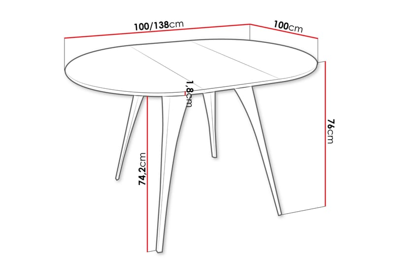 Eldo Spisebord 138 cm - Svart/Hvit - Møbler - Bord - Spisebord & kjøkkenbord