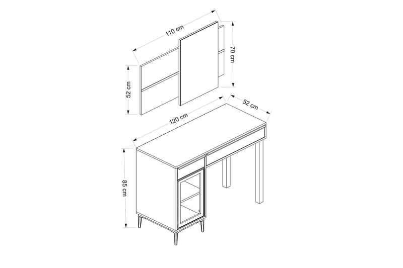 Elevate Sminkebord 120 cm - Hvit - Møbler - Bord - Sminkebord & toalettbord