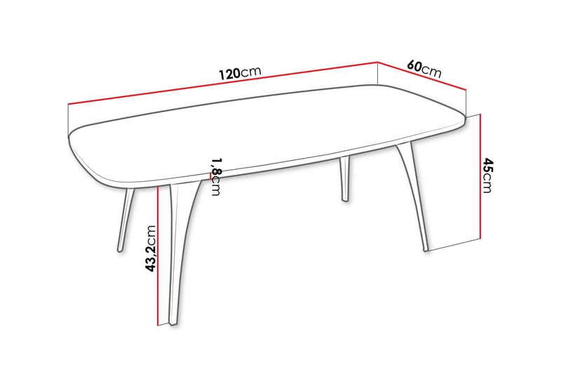 Elwyn Sofabord 120 cm - Svart/Beige - Møbler - Bord - Sofabord