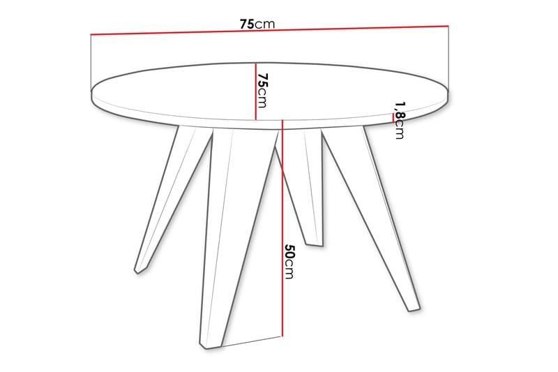 Festus Sofabord 75 cm - Svart - Møbler - Bord - Sofabord