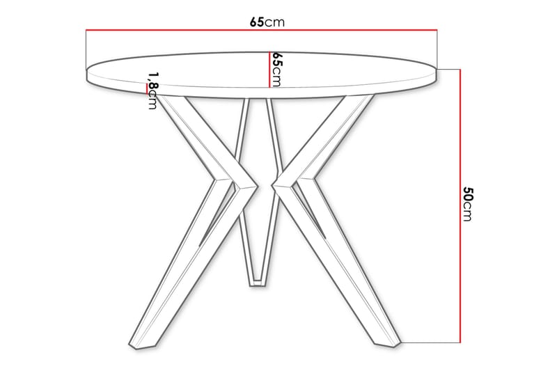 Gaddi Sofabord 65 cm - Hvit/Svart - Møbler - Bord - Sofabord