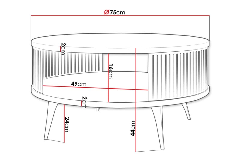 Galia Sofabord 75 cm - Svart/Hvit - Møbler - Bord - Sofabord