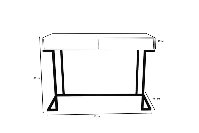 Ghimre Sminkebord 120x45 cm - Hvit/Svart - Møbler - Bord - Sminkebord & toalettbord