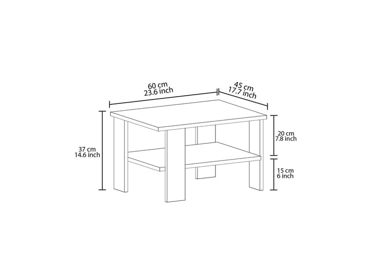 Greger Sofabord 60 cm - Grå - Møbler - Bord - Sofabord