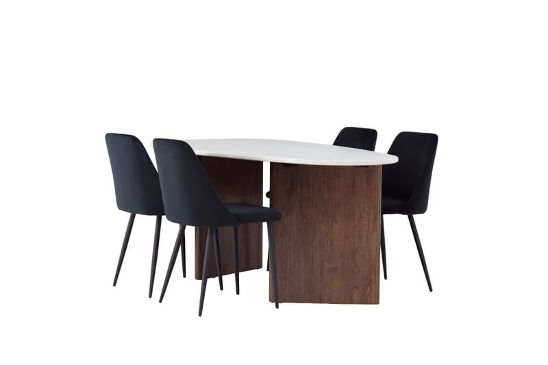 Grönvik Spisegruppe 180 cm Oval med 4 Night Stoler - Mocca - Møbler - Bord - Spisegrupper