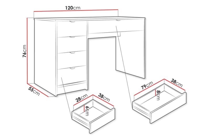 Gudelia Sminkebord 120 cm - Beige - Møbler - Bord - Sminkebord & toalettbord