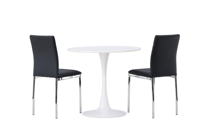 Hamden Spisegruppe 80 cm Rund med 2 Lily Stoler - Svart - Møbler - Bord - Spisegrupper