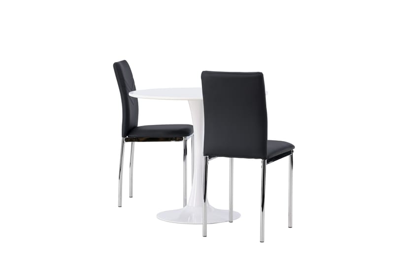 Hamden Spisegruppe 80 cm Rund med 2 Lily Stoler - Svart - Møbler - Bord - Spisegrupper