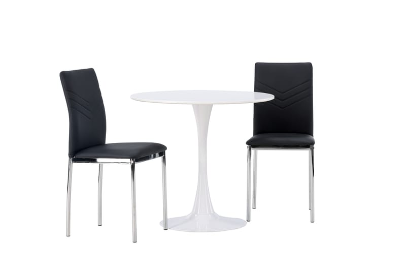 Hamden Spisegruppe 80 cm Rund med 2 Lily Stoler - Svart - Møbler - Bord - Spisegrupper