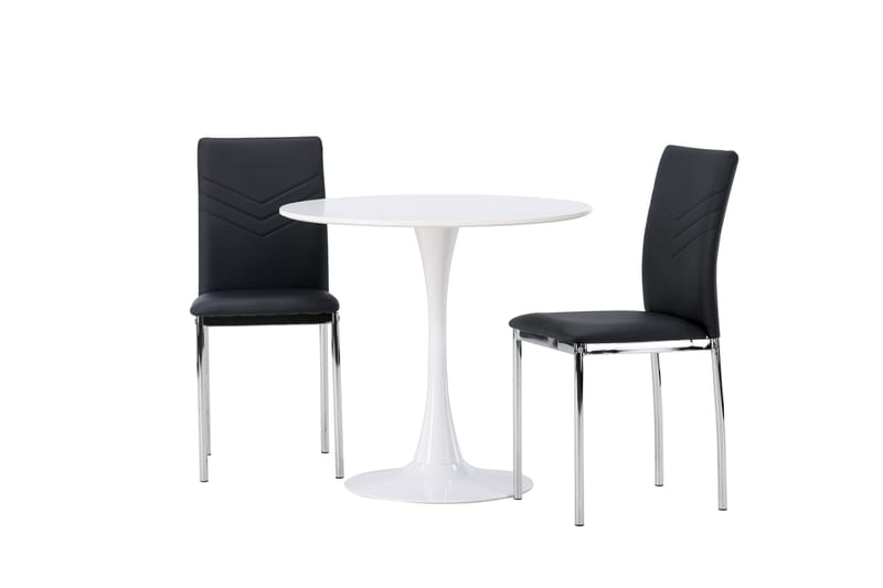 Hamden Spisegruppe 80 cm Rund med 2 Lily Stoler - Svart - Møbler - Bord - Spisegrupper