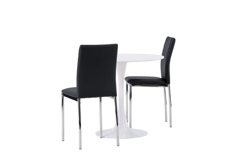 Hamden Spisegruppe 80 cm Rund med 2 Lily Stoler - Svart - Møbler - Bord - Spisegrupper