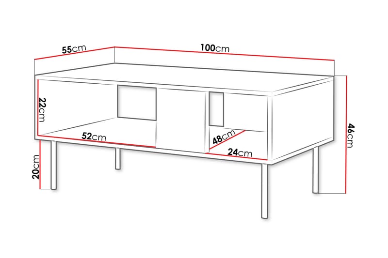 Hammarstrand Sofabord 100 cm - Valnøtt - Møbler - Bord - Sofabord