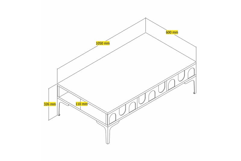 Hazim Sofabord 105 cm - Hvit/Svart - Møbler - Bord - Sofabord